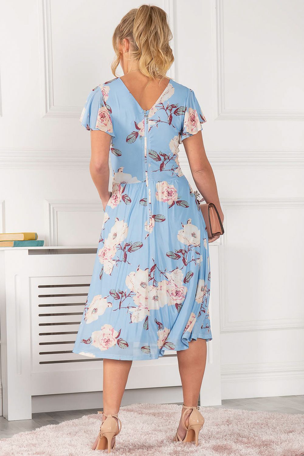 Jolie Moi Kiley Wrap Front Mesh Dress