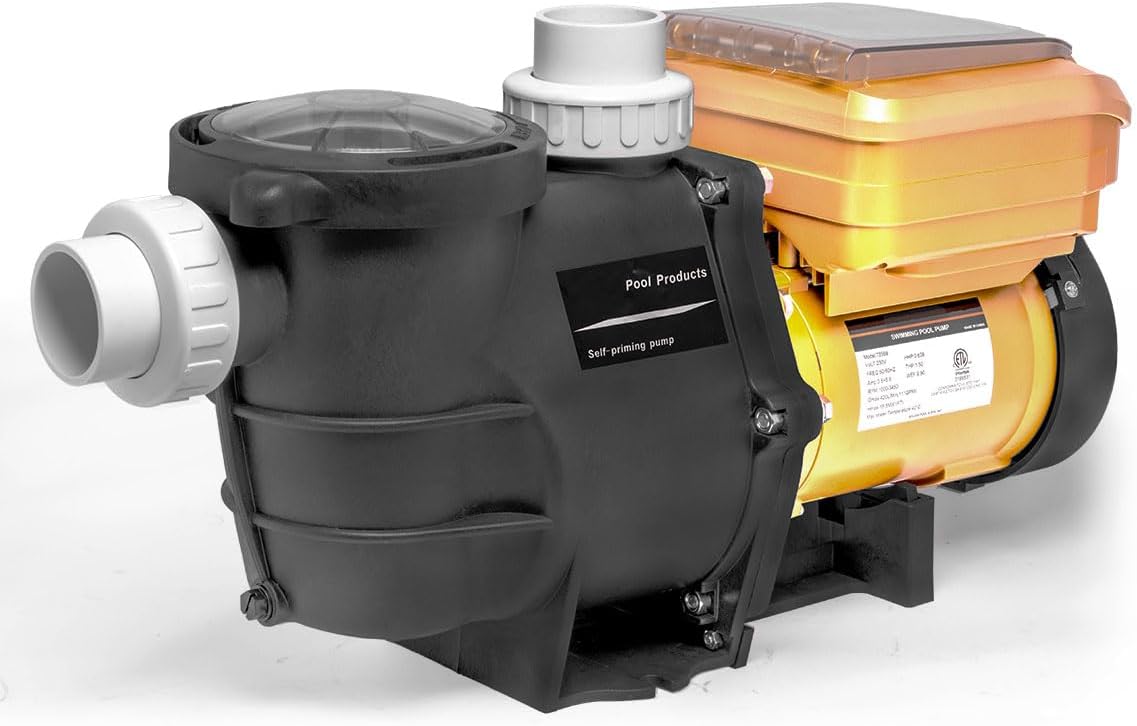 XtremepowerUS 1.5HP High Flow Variable Speed Pool Pump Intelligent Control Panel Swimming Pool Pump Inground w/ 2 Inch Fitting Adapter  230V