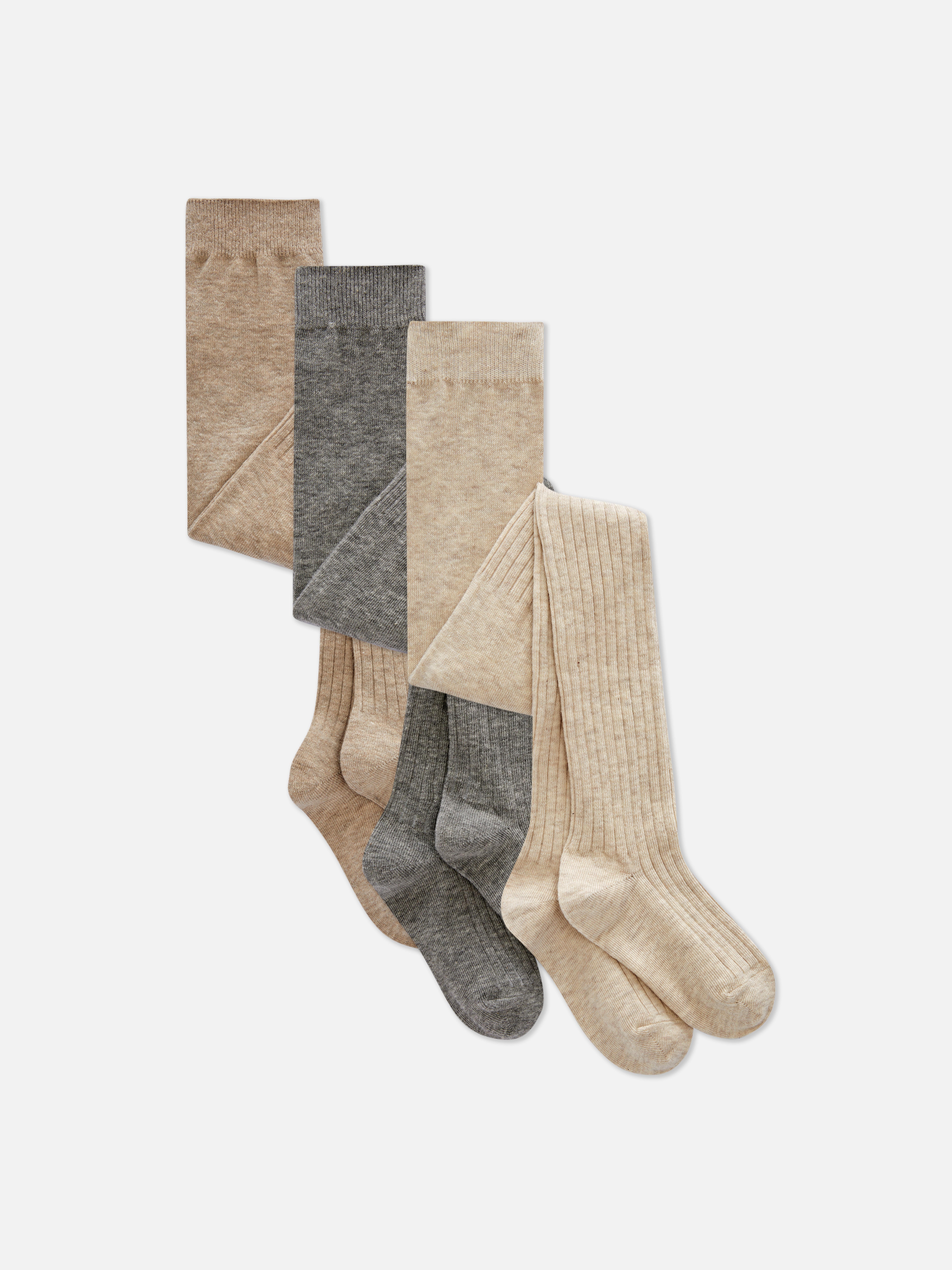3pk Ribbed Tights