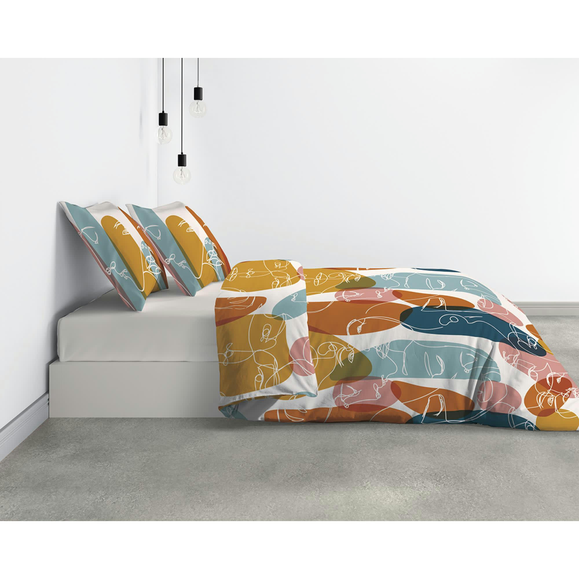 PALOMA - Parure de lit 2 personnes  avec housse de couette et taies d'oreiller