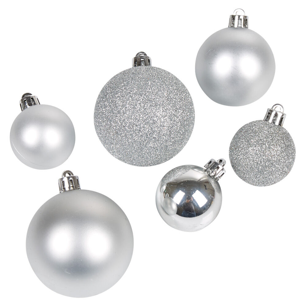Boule de No&euml;l argentée x20