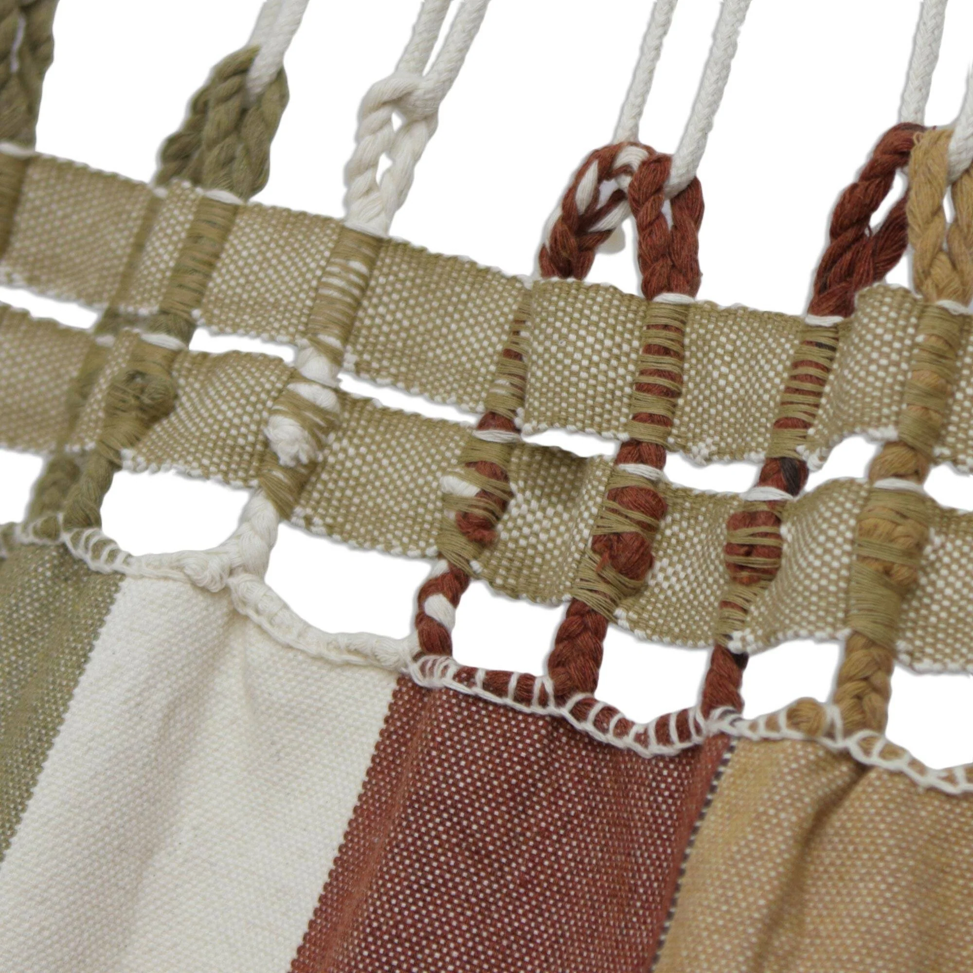 NOVICA Handmade Subdued Stripes Cotton hammock (double) Brazil - 98 L x 79 W