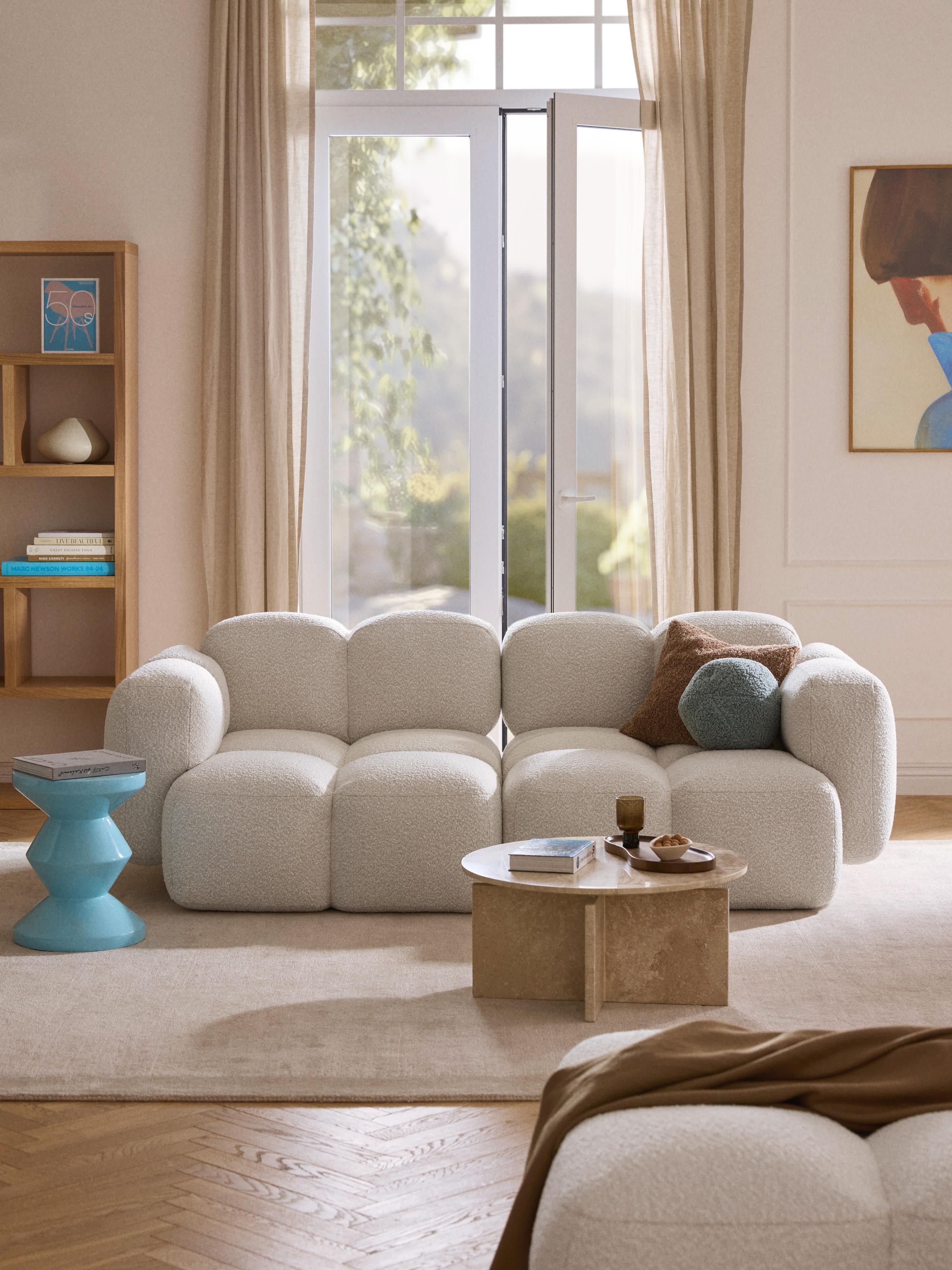 Modulares Sofa Tayla (3-Sitzer) aus Bouclé