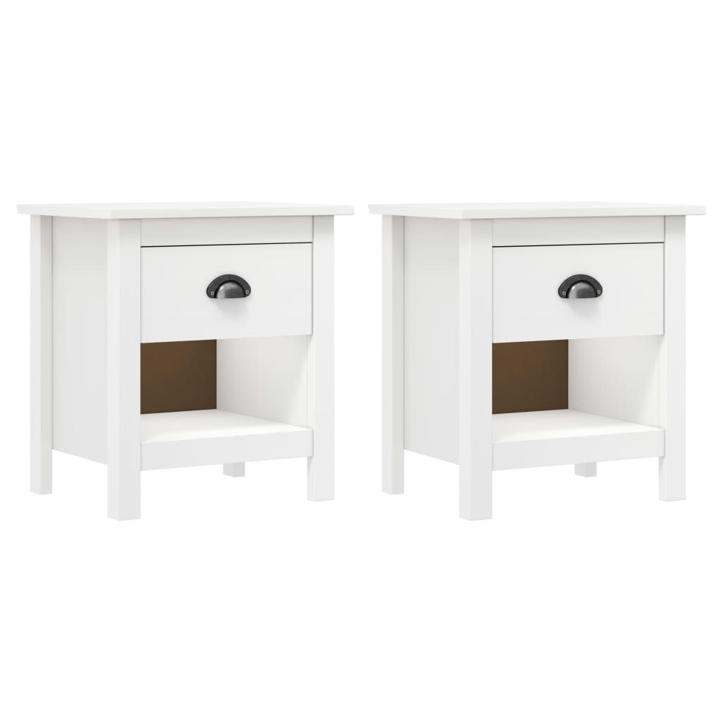 2x Szafka Nocna Stolik Komoda Biała z Szufladą Do Sypialni 46x35x49,5 cm
