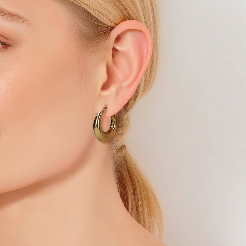 Manfield Kleine ronden goudkleurige oorbellen