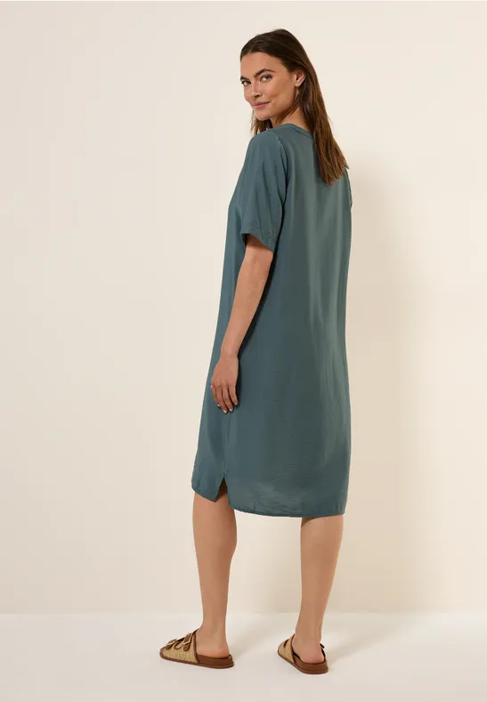 Split Neck Strukturkleid