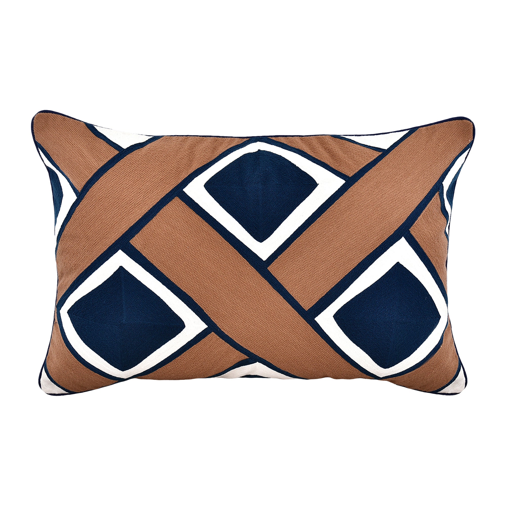 by fonQ Flint Sierkussen 40 x 60 cm - Bruin / Blauw