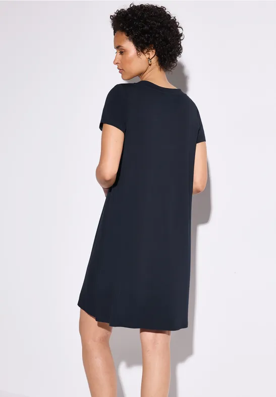 Jersey-Kleid in Unifarbe