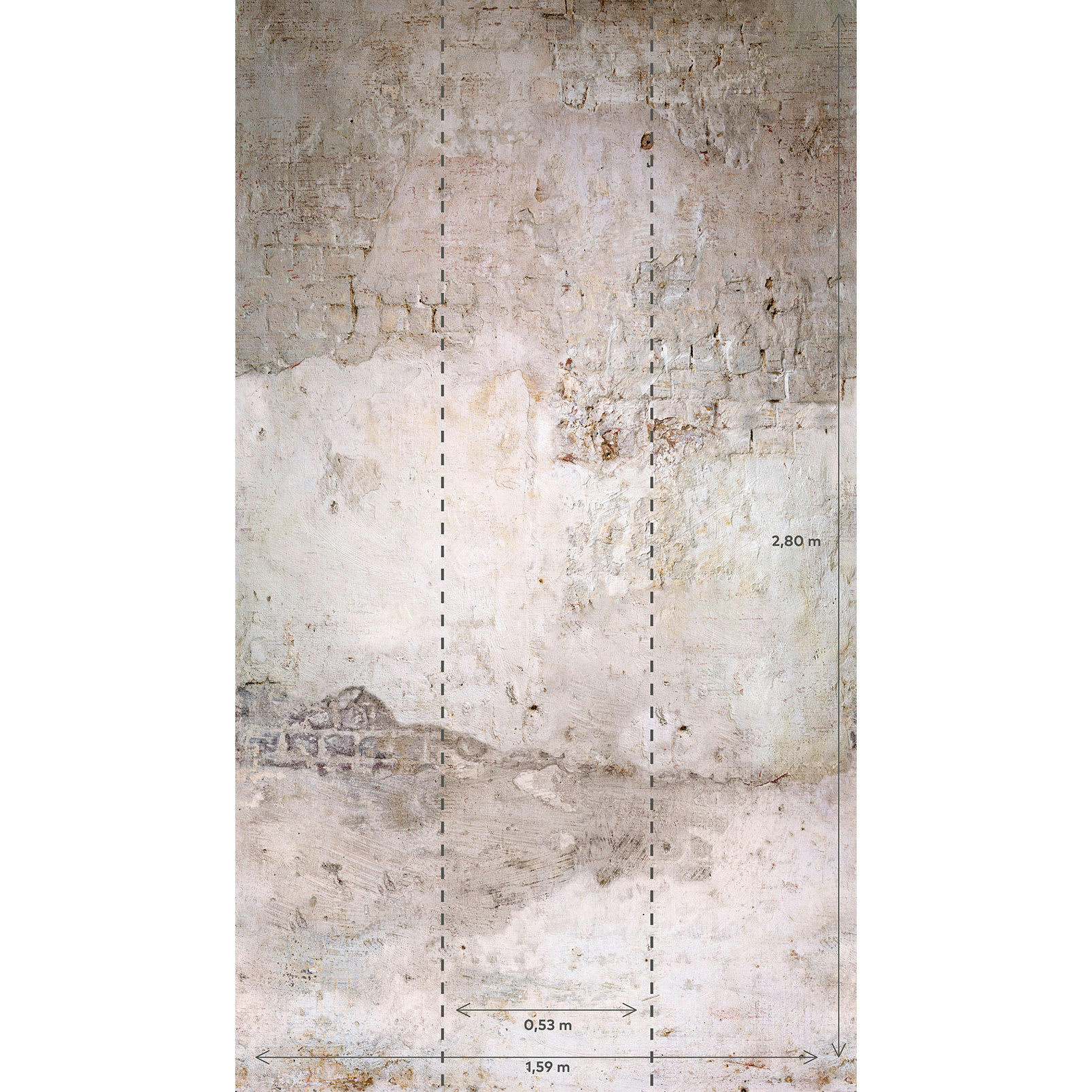 - Papier peint ancien pierre et brique 159x280cm