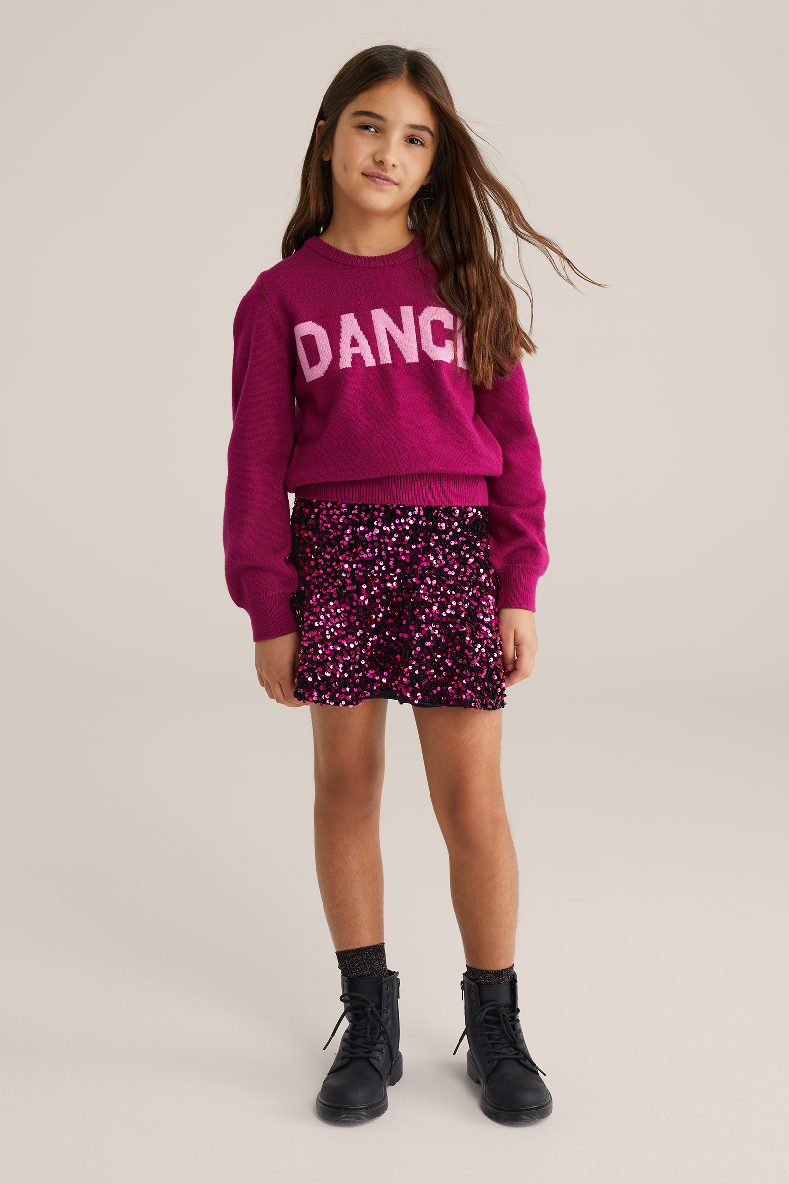 Meisjes rok met pailletten