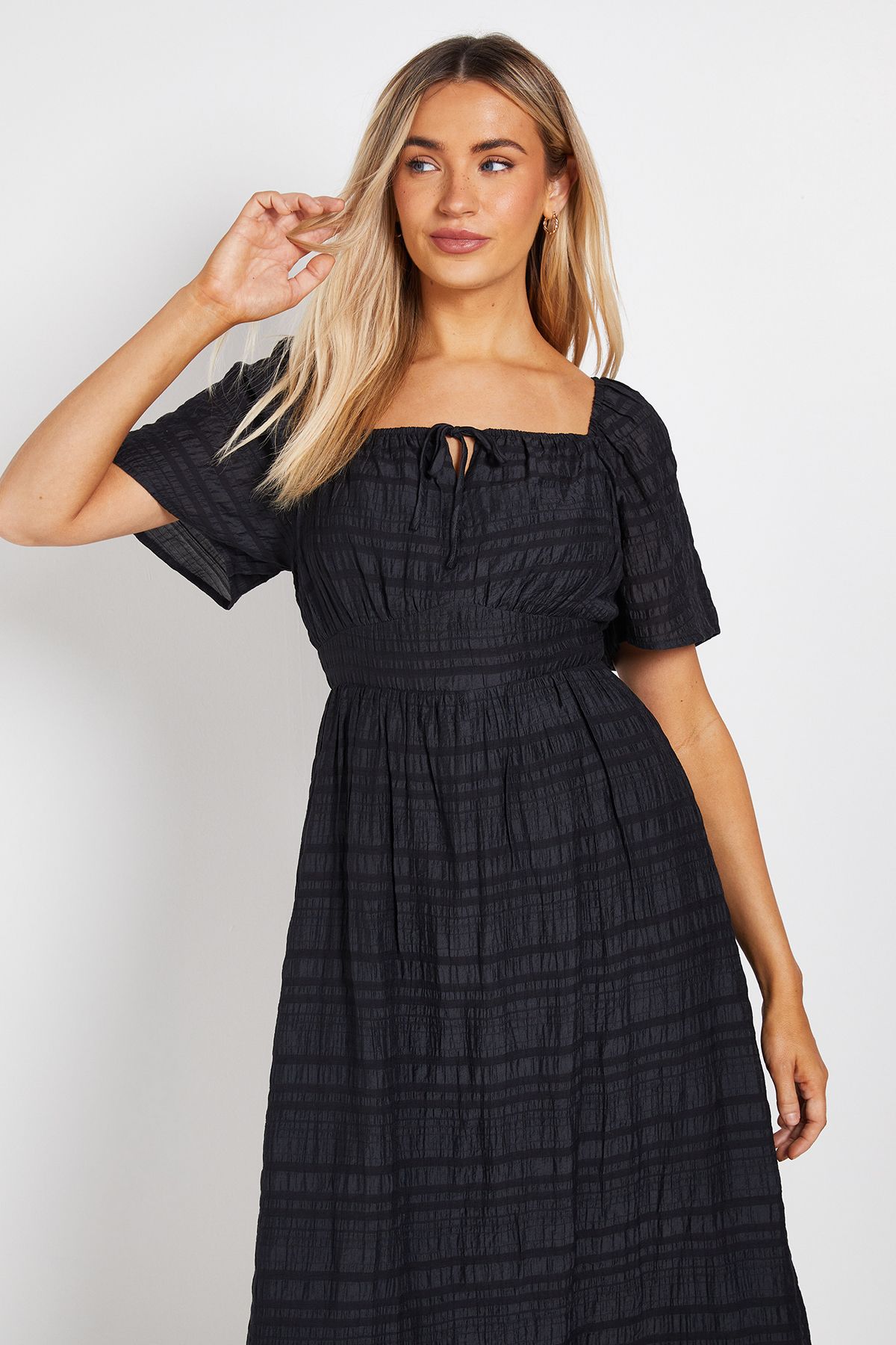 Dorothy Perkins Flutter Sleeve Ruched Bust Midi Dress