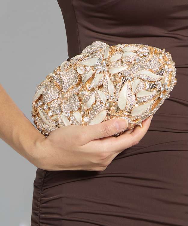 Extravagant Gold - Embellished Hard Case Clutch