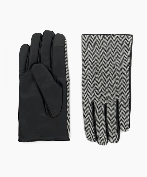Otlo Black - Chevron Leather Gloves