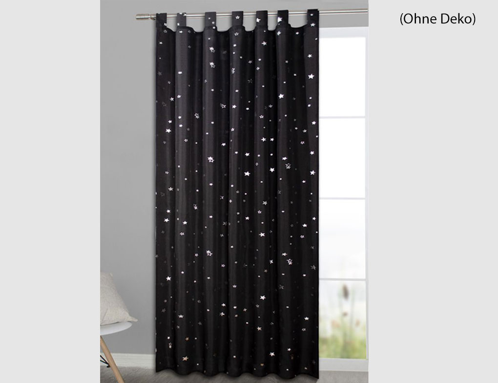 Schlaufenschal Sterne schwarz silber