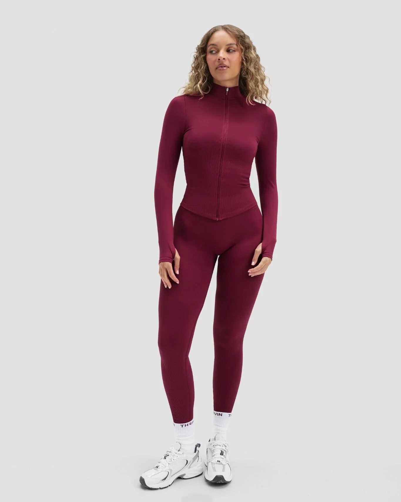 Elevate™ Compression Long Sleeve Jacket | Cherry Berry