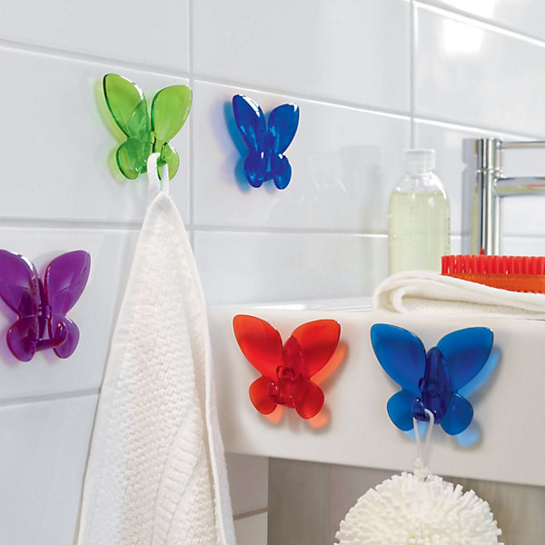Crochet mural pour serviette MARIPOSA Rouge clair Spirella
