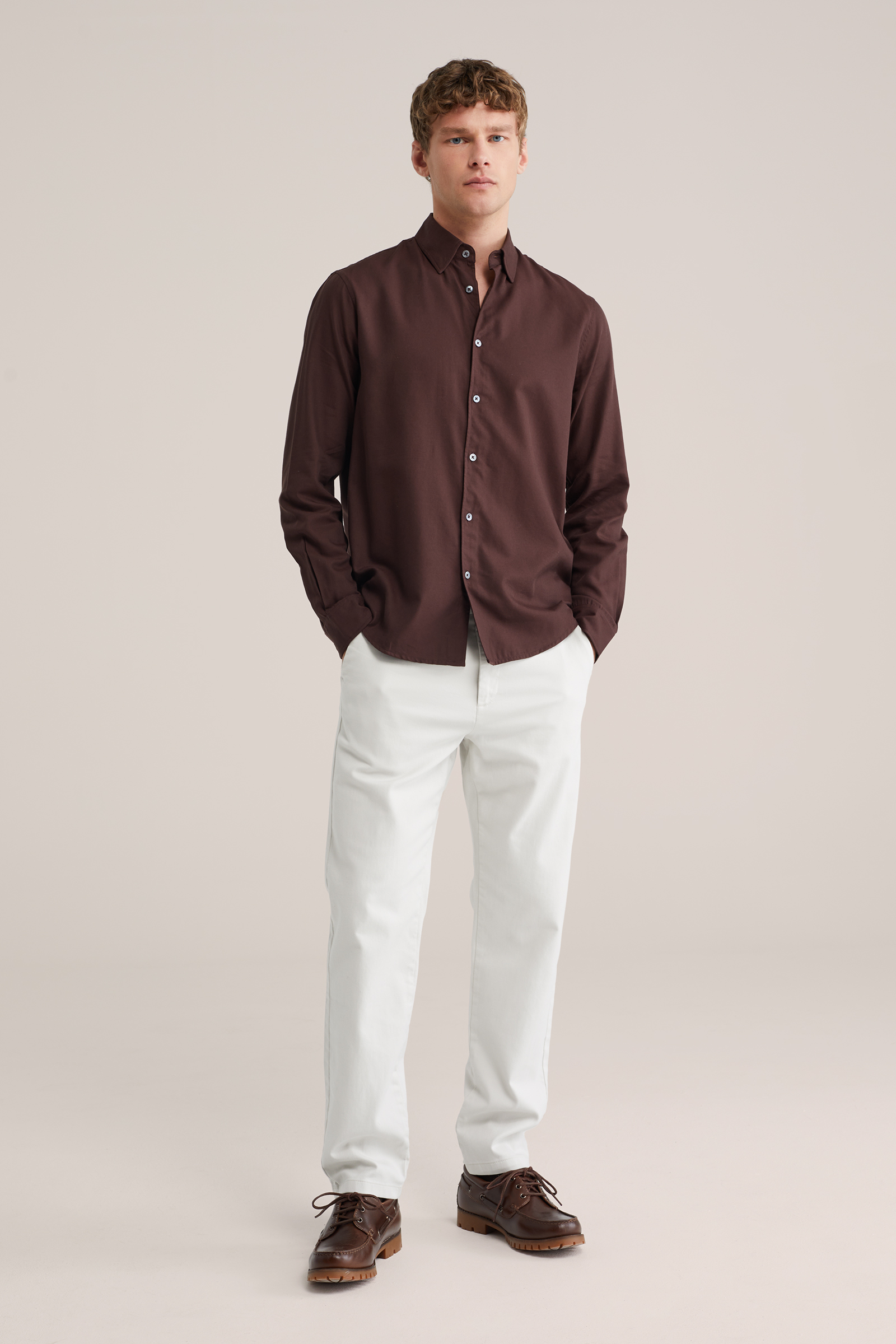 Heren regular fit flex chino