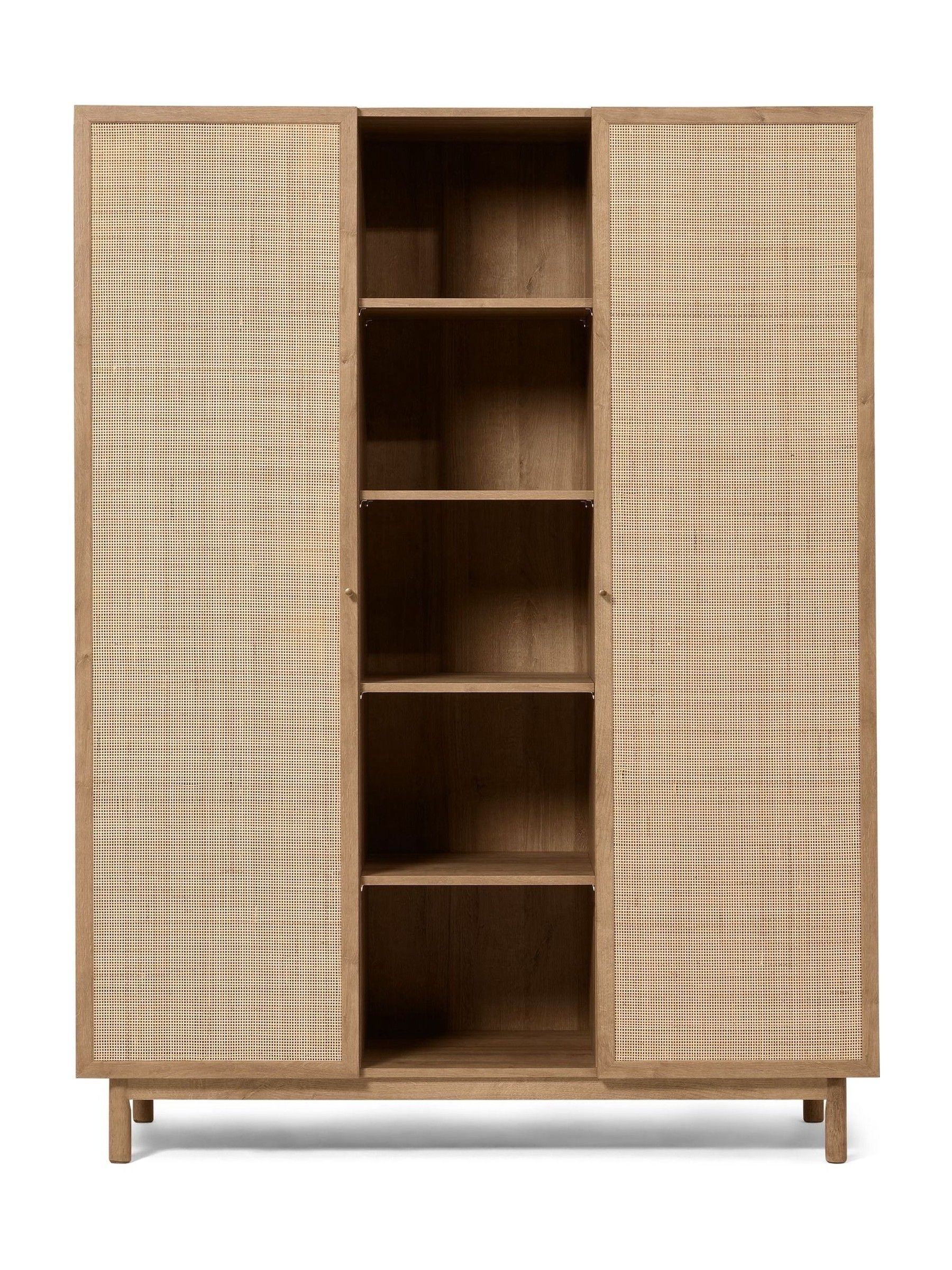 Pavia Rattan Triple Wardrobe in Oak Effect
