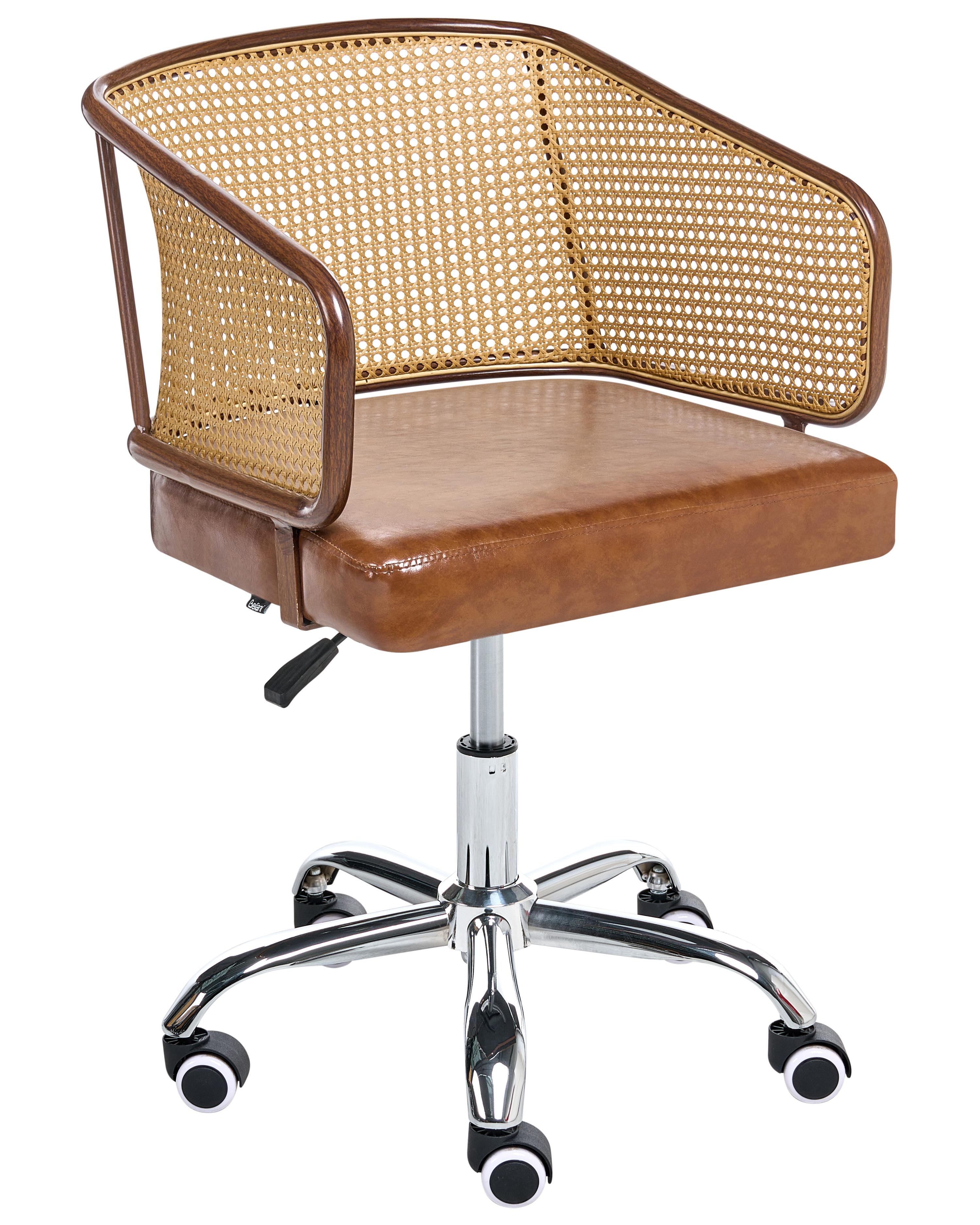 Desk Chair TUCSON Faux Leather Brown