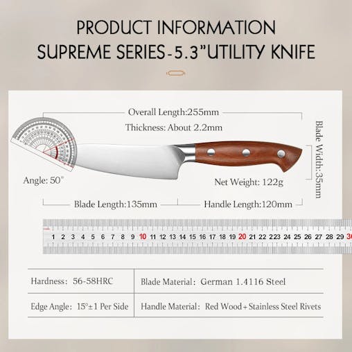 NNEOBA 5.3-Inch Steel Utility Knife &ndash; Precision Kitchen Knife Brown