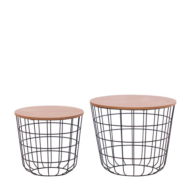 WIRECAGE CONJUNTO COM 2 MESAS LATERAIS