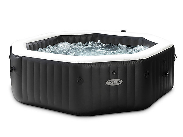 Kit spa gonflable Intex PureSpa Carbone octogonal Bulles et Jets 6 places   12 filtres   5 kg de sel