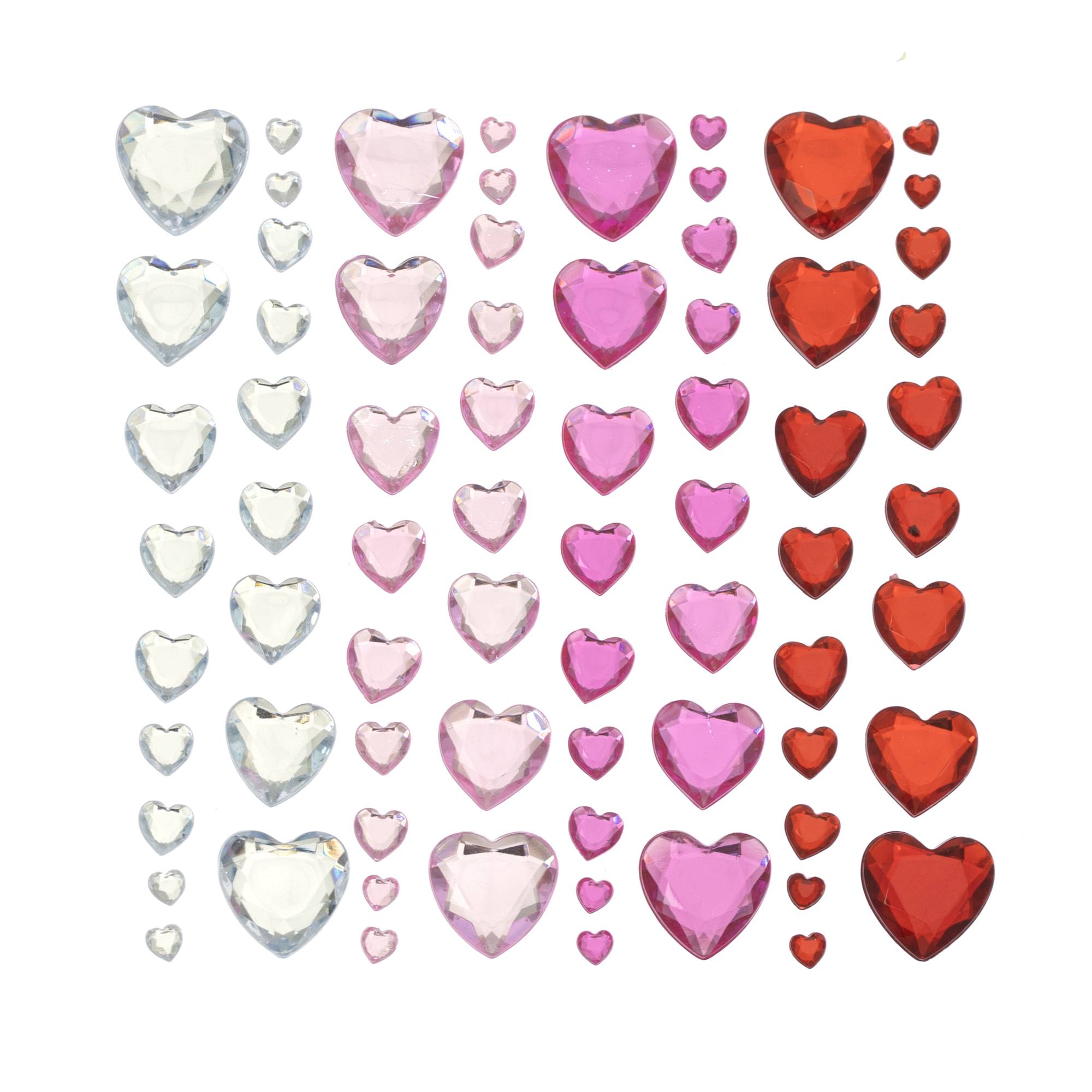 Heart Gem Stickers 72 Pack