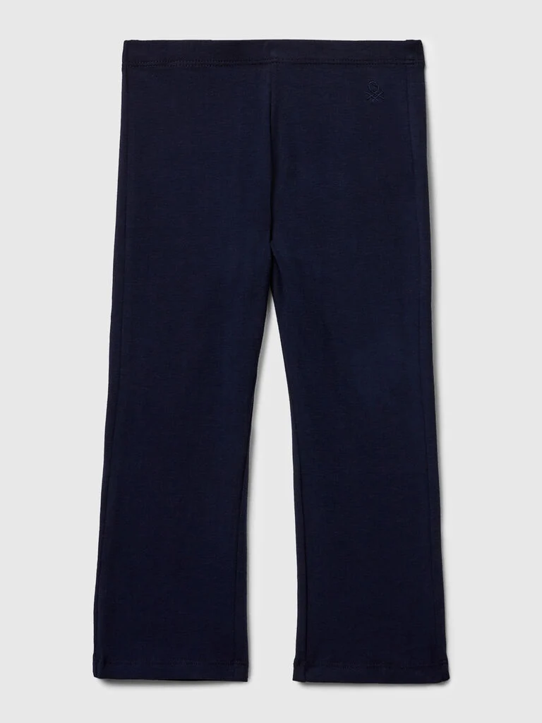 Flared leggings in stretch cotton