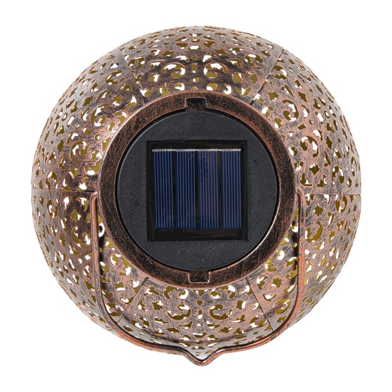 Solar lantaarn metaal - bruin - &Oslash;18x18.5 cm