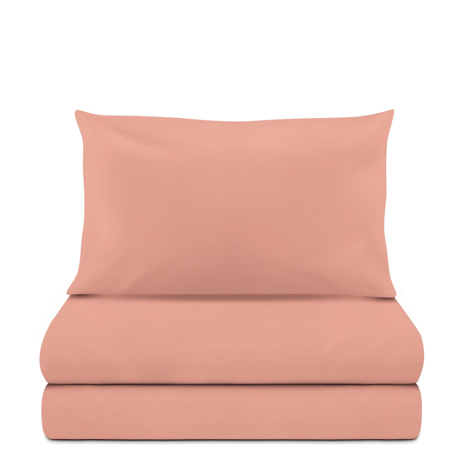 Completo letto singolo cotone tinta unita corallo