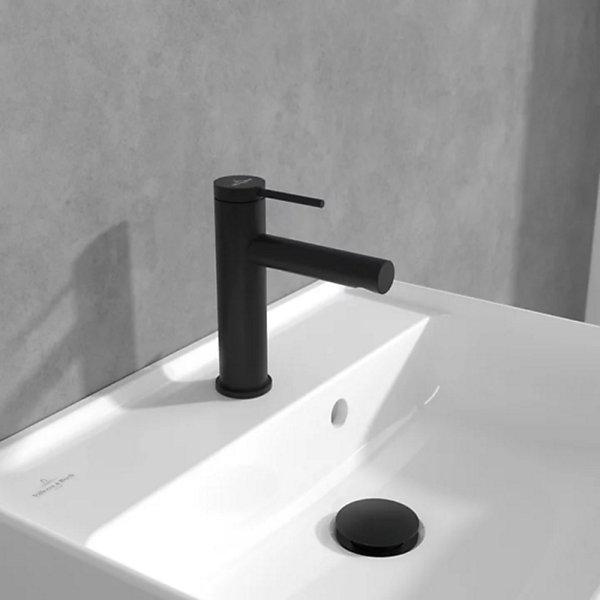 Mitigeur lavabo VILLEROY ET BOCH Loop &Friends sans tirette Noir mat