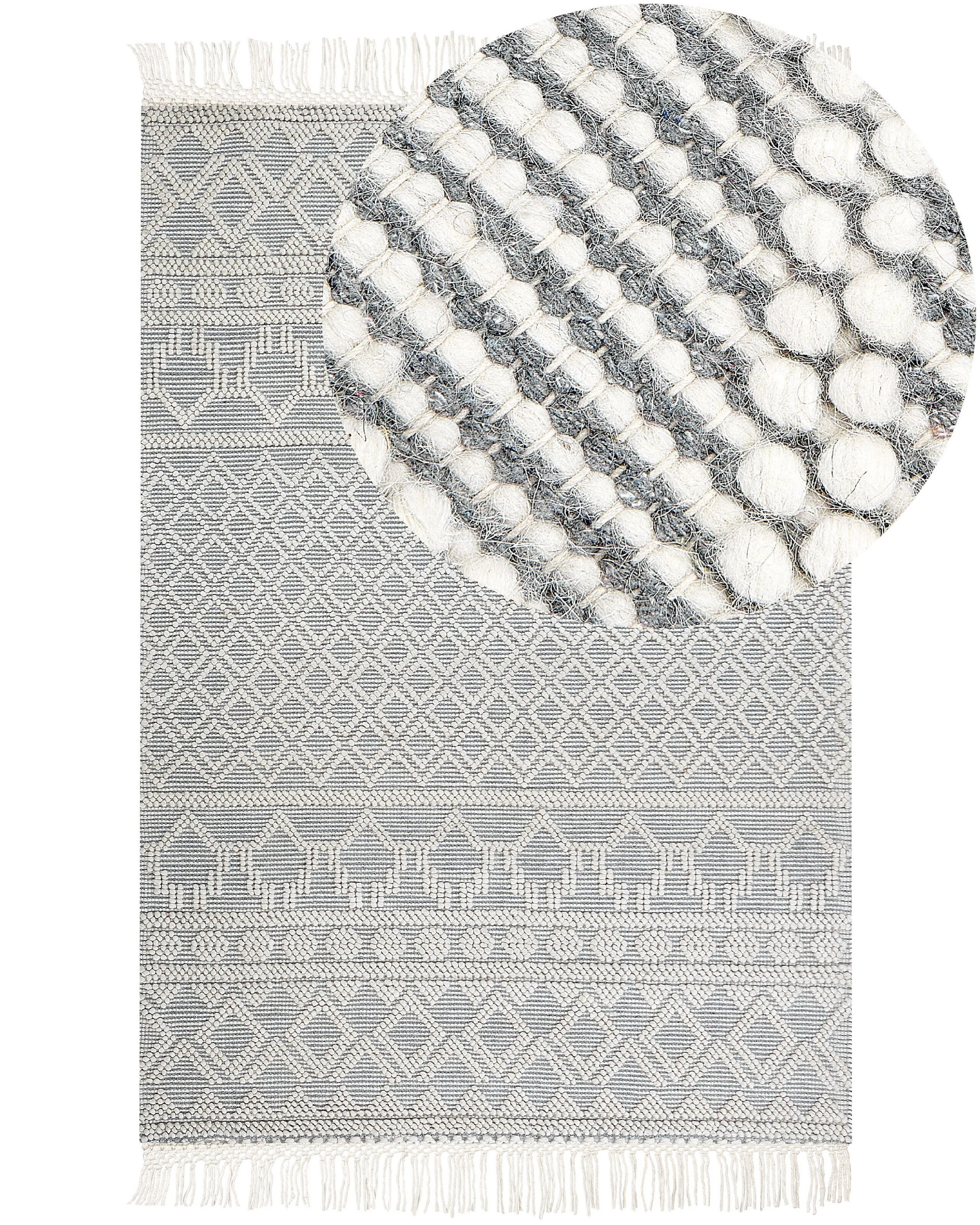 Wełniany dywan 160x230 cm beżowo-szary