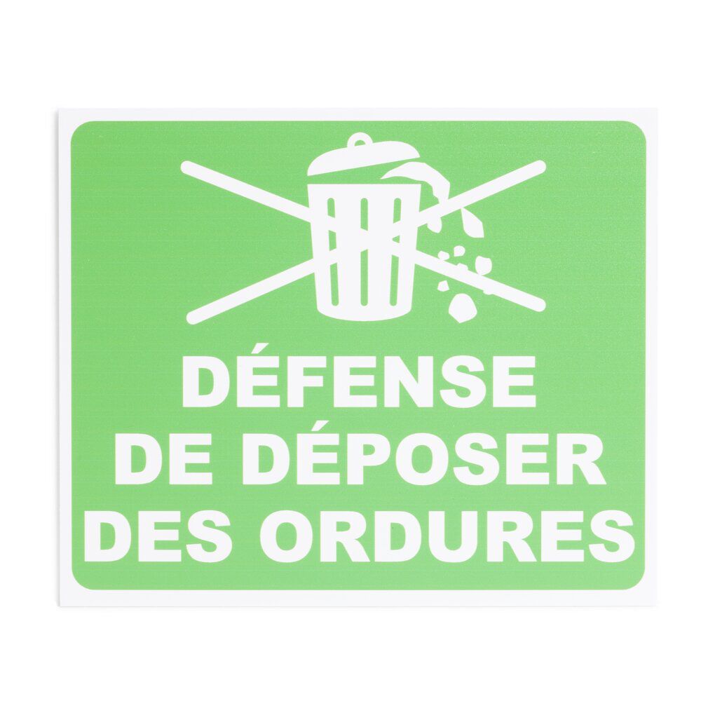 Plaque signalétique "Défense de déposer des ordures" - 24x20 cm
