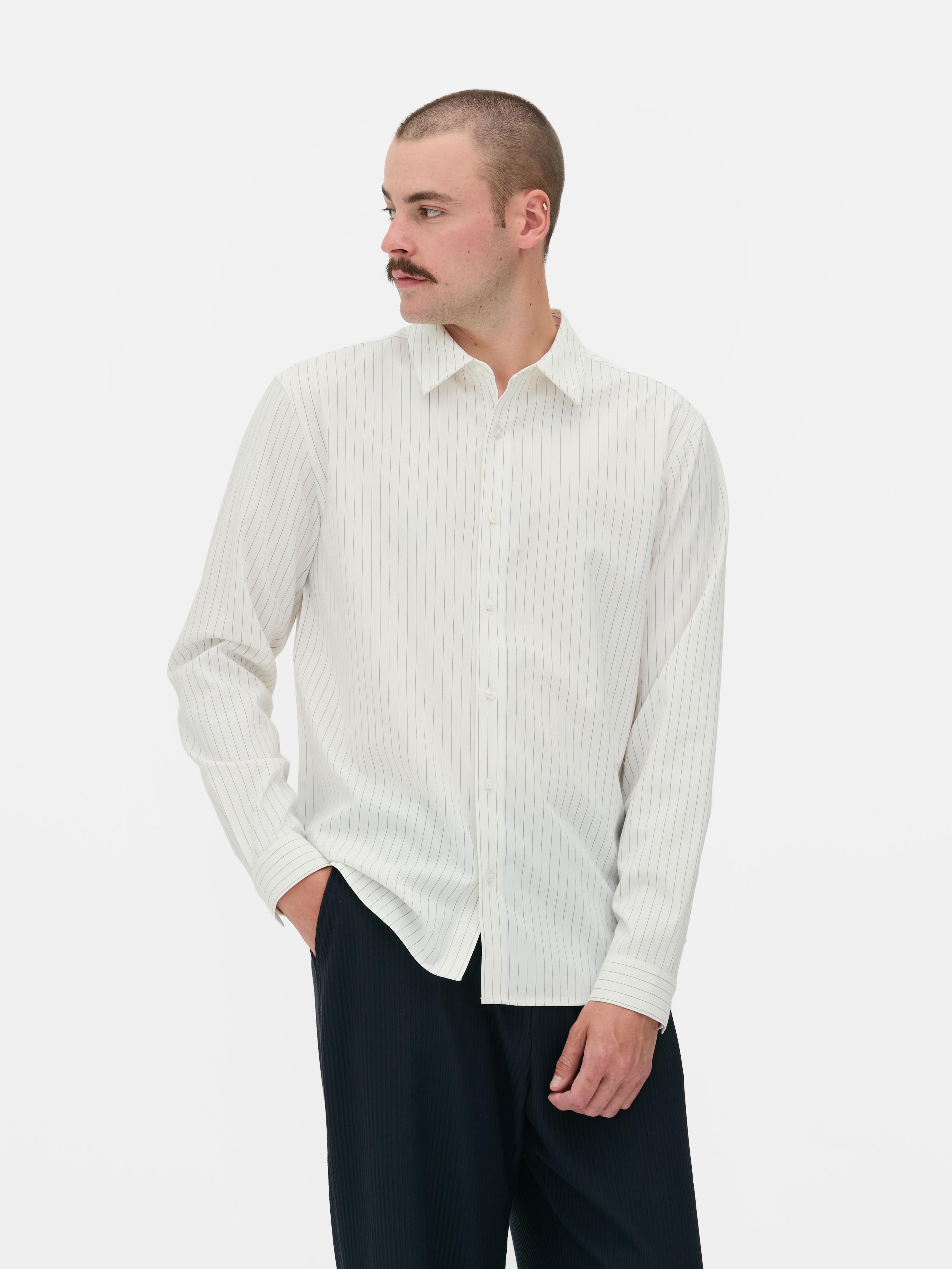 Long-Sleeve Pinstripe Shirt