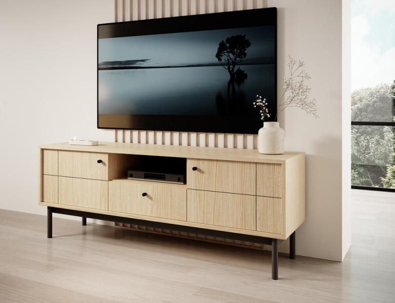 NATURE Szafka rtv do salonu pod telewizor - dąb linea