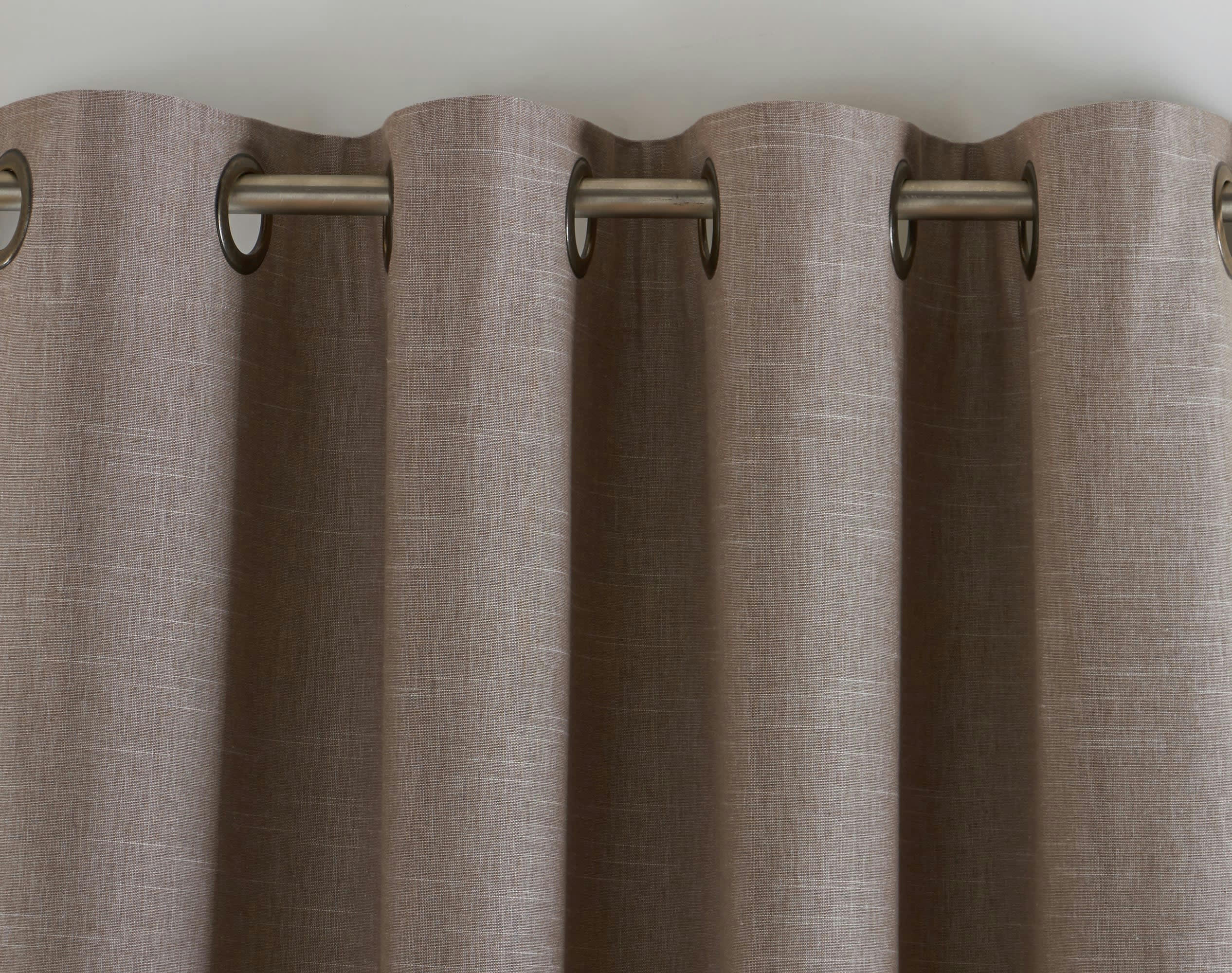 ALPS - Rideau à l'unité monté sur œillet 135x180 en coton marron