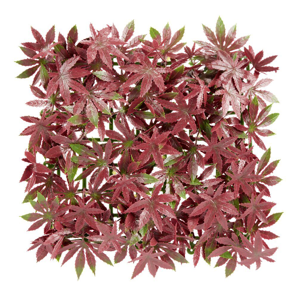 Carré de fleur artificielle mural vert 25x25cm