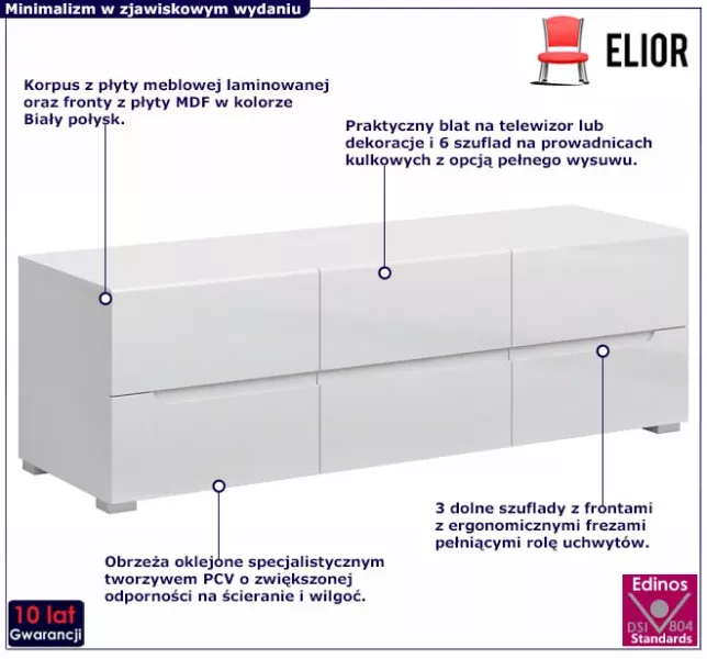 Szafka rtv z szufladami - Vero
