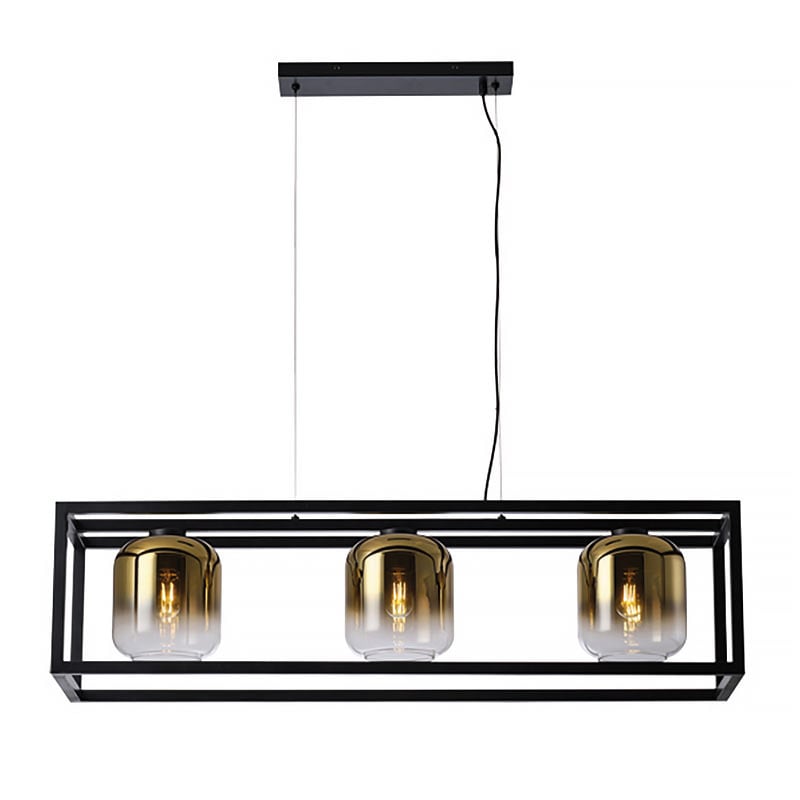 Freelight hanglamp Dentro - 3 lichts - 110x 130 cm - zwart goud
