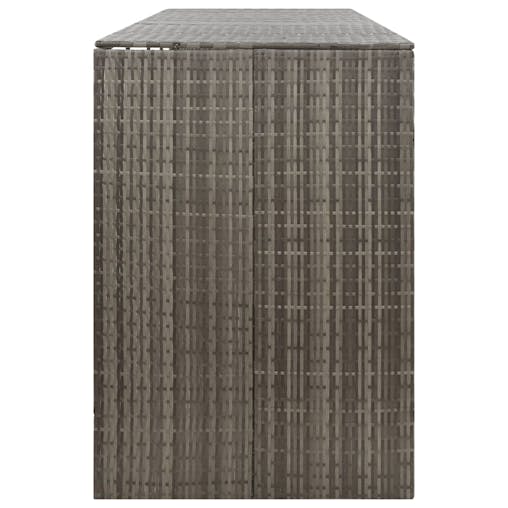 NNEVL Quadruple Wheelie Bin Shed Grey 274x80x117 cm Poly Rattan