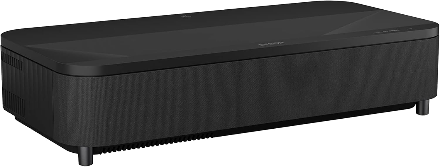 Epson EpiqVision Ultra LS800 Ultra Short Throw 3-Chip 3LCD Smart Streaming Laser Projector  4 000 Lumens  4K PRO-UHD  HDR  150 Class  Android TV  2.1ch Yamaha Built-in Speakers - Black (Renewed)