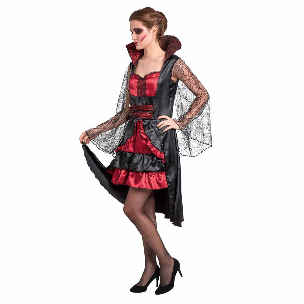 Déguisement femme vampire Halloween rouge noir taille M