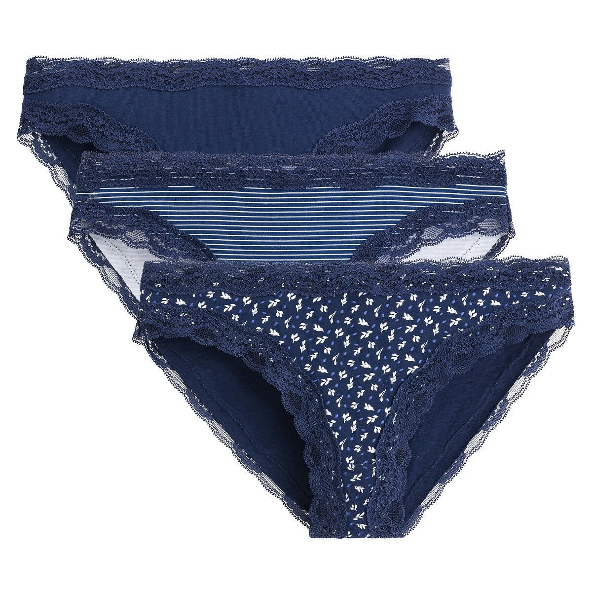 Lot de 3 slips en coton extensible