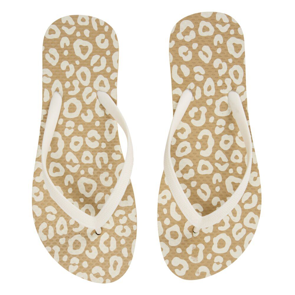 Tongs femme à motifs 36 à 41 (2 modèles léopard ou floral)