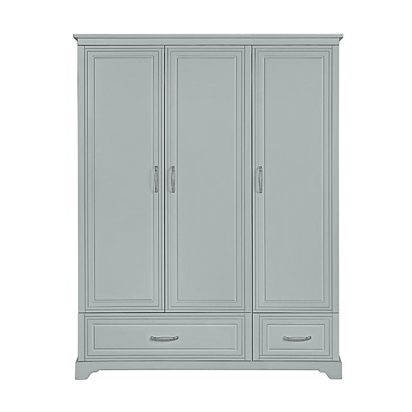 Armoire 3 portes 2 tiroirs Novelies Melody Gris