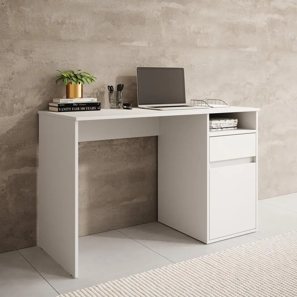 Meubella - Bureau Babot - Wit 1 - 120 cm