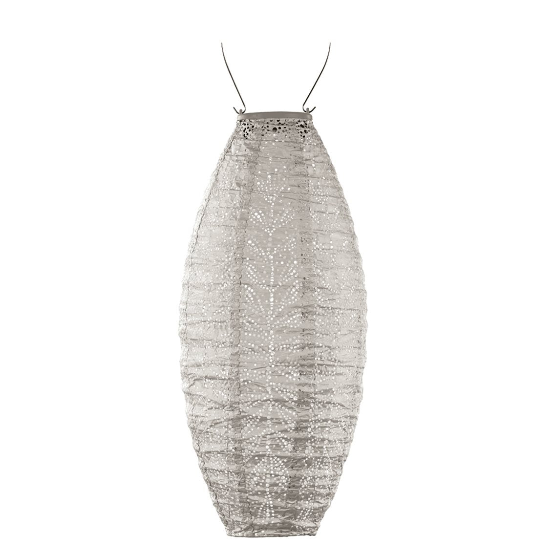 Lumiz solar lampion - folia long oval - 20 cm - licht taupe