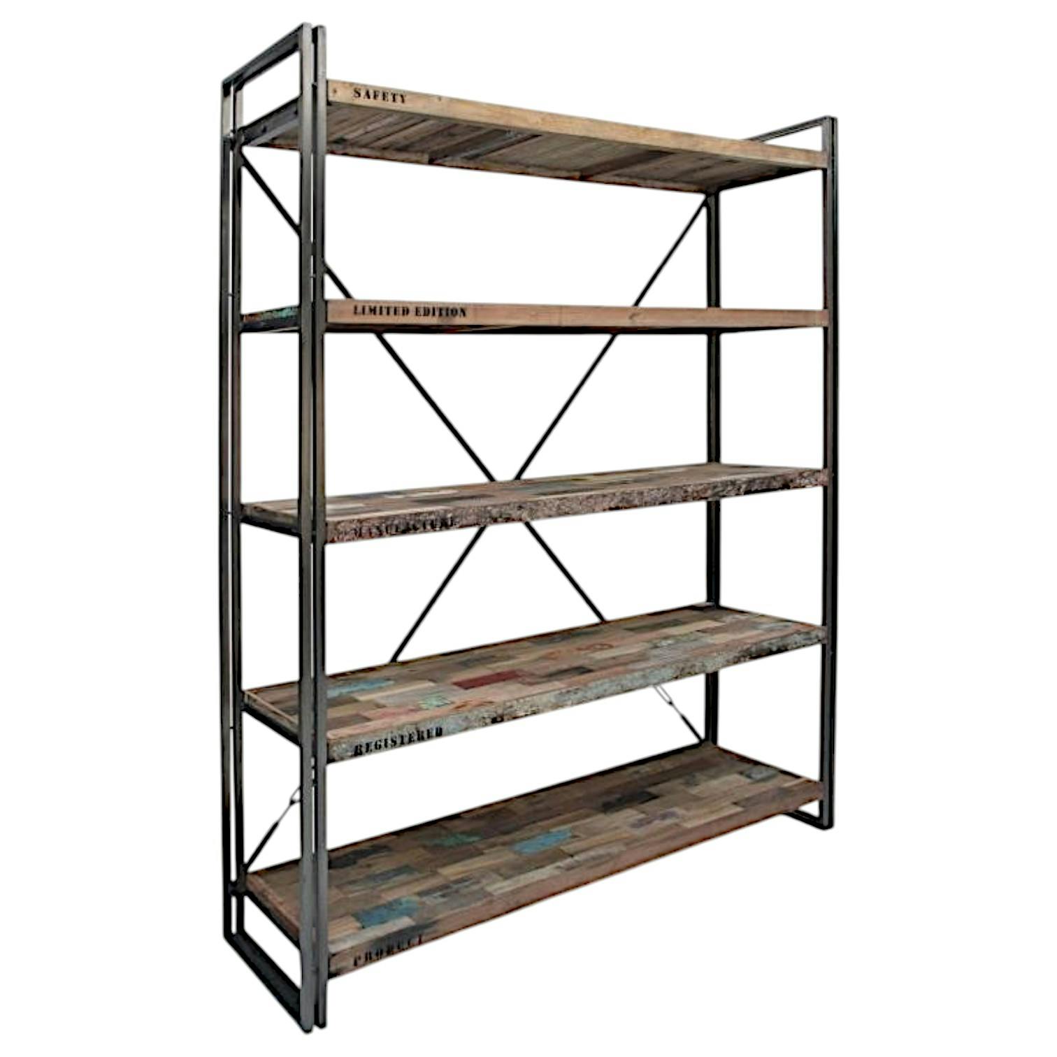 Etagère industrielle bois métal CARAVELLE