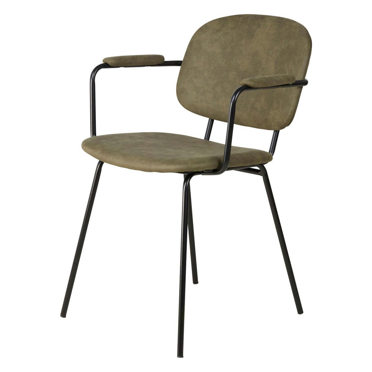 ASTON - Fauteuil tissu effet daim kaki
