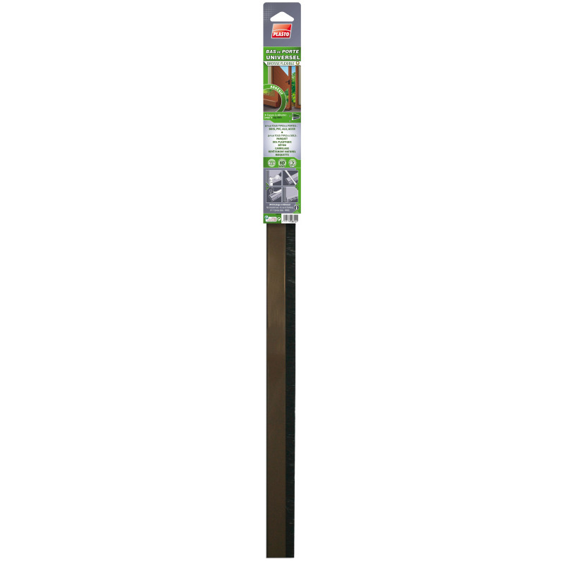 Bas de porte brosse universel marron 93 cm